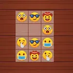 Kahverengi arka plan üzerinde, farklı ifadeler içeren emojilerden oluşan 3x3 ızgara