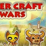 Paper Craft Wars yazısı, dağ manzarası önünde üç sevimli hayvan figürüyle birlikte yer alıyor