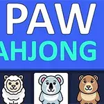 Mavi arka plan üzerinde Paw Mahjong yazısı ve altında sırasıyla kaplan, koyun, koala ve ayı ikonları bulunan bir görüntü