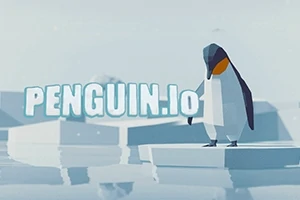 Buz üzerinde duran penguin ve üzerinde PENGUIN