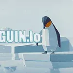Buz üzerinde duran penguin ve üzerinde PENGUIN
