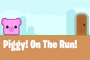 Pembe bir domuz kafası ve kilitli kapı ile Piggy!