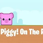 Pembe bir domuz kafası ve kilitli kapı ile Piggy!