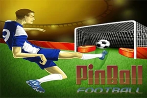Mavi-beyaz formayla futbol topuna vole vuran bir futbolcu ve arka planda kırmızı kalede bir futbol topu