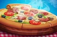 Lezzetli bir pizza yap, fırında pişir ve dilimlerken eğlen!