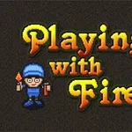 Playing with Fire 2 yazısı ve elinde alev tutan mavi giysili karakter