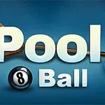 Bilardo üçgeni, sayı topları ve büyük Pool Ball yazısı olan bir görüntü