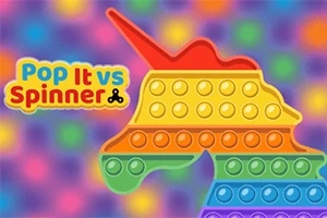 Gökkuşağı renklerinde pop it ve flu renkli bir arka plan