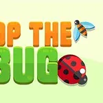 Pop the Bug yazısı, çevresinde bir kelebek, bir uğur böceği ve bir arı bulunan yeşil arka planda