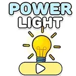 Sarı bir ampul ve yanındaki Power Light yazısı ile play düğmesi