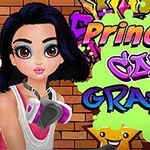 Koyu saçlı bir kızın maske taktığı ve arka planda tuğla duvar üzerinde neon renkli graffiti yazılarının olduğu renkli bir sahne