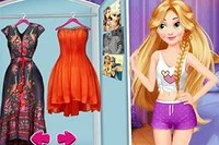 Elsa ve Rapunzele eğlenceli moda rekabetinde etkileyici giyinmeleri için