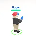 Kırmızı kask ve boks eldivenleri giymiş bir karakter ile Player etiketli eldivenli bir başka karakterin karşı karşıya durduğu minimalist bir çizim
