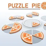 Altı yuvarlak pizza dilimi etrafında merkezi bir dilim ve üstte Puzzle Pieces yazısı