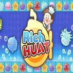 Bir dizi baloncuk ve renkli deniz canlıları arasında Rich Huat yazan büyük bir patlayıcı simgesi ile gülümseyen bir karakter