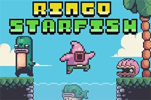 Piksel tarzında deniz ve kara yaratıkları, Ringo Starfish başlığı altında tropikal bir ortamda yer alıyor