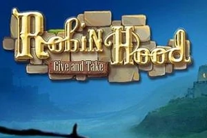 Taş bir arka plan önünde Robin Hood: Give and Take yazısı