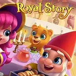Royal Story Pembe saçlı bir cadı, içi dolu bir kazan karıştırıyor, yanında cüce ve ayı figürleri bir masada neşeyle oturuyor