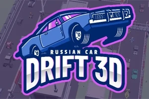 Mavi bir arabanın stilize çizimi ve altında büyük beyaz harflerle Drift 3D yazısı