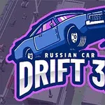 Mavi bir arabanın stilize çizimi ve altında büyük beyaz harflerle Drift 3D yazısı