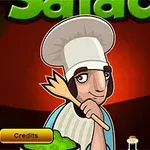 Aşçı şapkalı bir karakter, elinde tahta kaşıkla ve önünde yeşil bir salata kasesi ile gösteriliyor