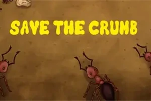 Karınca figürleri ve Save the Crumb yazısı olan bir görsel