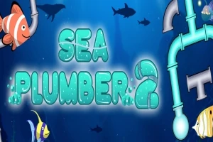 Okyanusta renkli balıklar ve borular arasında Sea Plumber 2 yazısı