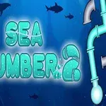 Okyanusta renkli balıklar ve borular arasında Sea Plumber 2 yazısı