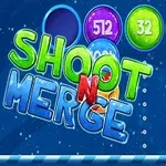 Rengarenk numaralı toplar ve büyük yazılmış “SHOOT N MERGE” metni