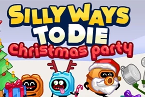 Renkli karakterlerin Noel temalı bir partide eğlendiği çizgi film tarzı bir sahne