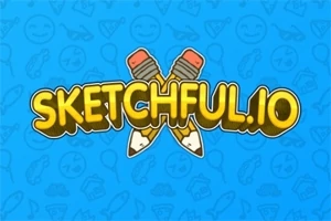 Mavi arka planda geçen iki kurşun kalemle birlikte SKETCHFUL