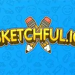 Mavi arka planda geçen iki kurşun kalemle birlikte SKETCHFUL