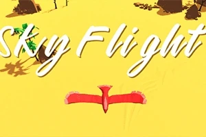 Sarı bir zemin üzerinde kırmızı bir kuş ve üstünde Sky Flight yazısı