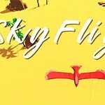Sarı bir zemin üzerinde kırmızı bir kuş ve üstünde Sky Flight yazısı