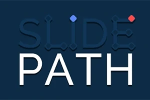 Koyu mavi arka plan üzerinde SLIDE PATH yazısı, harflerin üstünde ve çevresinde mavi ve kırmızı küçük noktalar bulunuyor