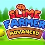 Renkli yazılı logo ile yeşil bir arka plan üzerinde iki farklı renkte sevimli slime karakterleri