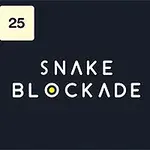 Koyu arka plan üzerinde Snake Blockade yazısı, sayı blokları ve sarı daireler