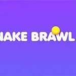 Mor bir arka plan üzerinde Snake Brawl yazısı ve etrafında sarı yuvarlaklar