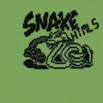 Yeşil arka plan üzerinde yılan şeklinde çizim ve kalın siyah harflerle yazılmış Snake ve HTML5 yazısı