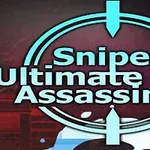 Nişangah grafiklerinin kesiştiği, üzerinde Sniper Ultimate Assassin 2 yazan odaklanmış bir metin görüntüsü