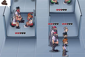 Bir odada otururken ve ayakta duran, kalpleri temsil eden sembollerle gösterilen karakterlerin yer aldığı çizgi film tarzı bir sahne