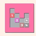 Pembe bir arka planda farklı renklerde sayılar bulunan kare bloklar