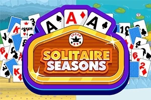 Solitaire kartları ve “Solitaire Seasons” yazısının ortada bulunduğu renkli bir grafik