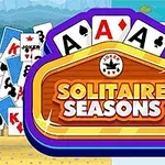 Solitaire kartları ve “Solitaire Seasons” yazısının ortada bulunduğu renkli bir grafik