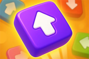 Mor bir bloğun üzerinde beyaz bir ok simgesi