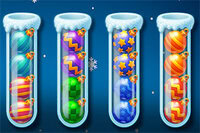 Xmas Topları Sıralama, renkli Noel süslerini düzenlediğiniz rahat bir