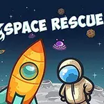 Uzay elbisesi giymiş bir astronot ve bir roket, ay yüzeyinde duruyor; arka planda yıldızlar ve uzay araçları görülüyor