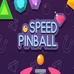 Renkli taşlar ve Speed Pinball yazısı bulunan koyu mor arka plan