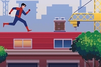 Engellerden kaçarken çatıların üzerinde zıpla: Spider-Boy olarak