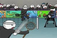 Çöp adamlarla epik bir badminton oyunu